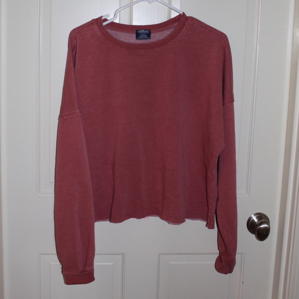 Charles River Apparel Red Cropped Sweatshirt